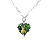 maccbn Collana con ciondolo commemorativo a forma di cuore con pere sull'albero, impermeabile, con kit di riempimento, catena regolabile da 70,1 cm, gioiello per la cremazione, regalo per cani e gatti
