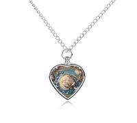 maccbn Collana con ciondolo commemorativo a forma di cuore impermeabile con conchiglie oceaniche, con kit di riempimento, catena regolabile da 70,1 cm, gioiello per la cremazione per cani e gatti