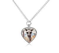 maccbn Collana con giraffa con occhiali da sole, urna per ceneri impermeabile, ciondolo commemorativo a forma di cuore con kit di riempimento, catena regolabile da 70,1 cm, gioiello per cani e gatti