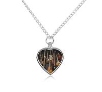 maccbn Collana con urna a forma di chitarra per ceneri, impermeabile, a forma di cuore, con kit di riempimento, catena regolabile da 70,1 cm, gioiello per la cremazione, regalo per cani e gatti