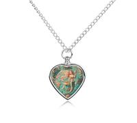 maccbn Collana con urna a forma di sirena, impermeabile, con ciondolo commemorativo a forma di cuore, con kit di riempimento, catena regolabile da 70,1 cm, gioiello per la cremazione, regalo per cani