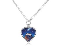 maccbn Collana con urna per cani e gatti, impermeabile, con ciondolo commemorativo a forma di cuore, con kit di riempimento, catena regolabile da 70 cm, gioiello per la cremazione, regalo di simpatia