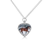 maccbn Collana con urna per ceneri, a forma di cavallo, impermeabile, con kit di riempimento, catena regolabile da 70,1 cm, gioiello per la cremazione, regalo di simpatia per gli amanti degli animali