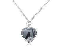 maccbn Collana con urna per ceneri a forma di corvo e lupo bianco, impermeabile, con kit di riempimento, catena regolabile da 70,1 cm, gioiello per la cremazione, regalo di simpatia per gli amanti