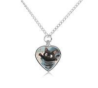 maccbn Collana con urna per ceneri a forma di gatto nero, impermeabile, con kit di riempimento, catena regolabile da 70,1 cm, gioiello per la cremazione, regalo di simpatia per gli amanti degli