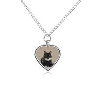 maccbn Collana con urna per ceneri a forma di gatto nero, impermeabile, con kit di riempimento, catena regolabile da 70,1 cm, gioiello per la cremazione, regalo di simpatia per gli amanti degli