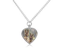 maccbn Collana con urna per ceneri con cane pastore tedesco, impermeabile, con kit di riempimento, catena regolabile da 70,1 cm, gioiello per la cremazione, regalo di simpatia per gli amanti degli