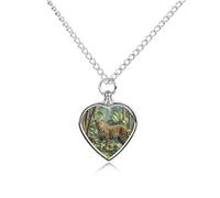 maccbn Collana con urna per ceneri con leopardo della giungla, impermeabile, con kit di riempimento, catena regolabile da 70,1 cm, gioiello per la cremazione, regalo di simpatia per gli amanti degli