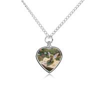 maccbn Collana con urna per ceneri del libro delle meraviglie, impermeabile, ciondolo commemorativo a forma di cuore, con kit di riempimento, catena regolabile da 70,1 cm, gioiello per la cremazione
