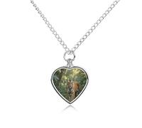 maccbn Collana con urna per ceneri di tigre della foresta, impermeabile, ciondolo commemorativo a forma di cuore con kit di riempimento, catena regolabile da 70 cm, gioiello per la cremazione, regalo