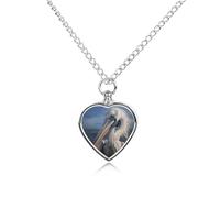 maccbn Collana realistica a forma di pellicano per ceneri, impermeabile, ciondolo commemorativo a forma di cuore, con kit di riempimento, catena regolabile da 70,1 cm, gioiello per la cremazione