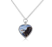 maccbn Eagle Pet Urna collana per ceneri impermeabile ciondolo commemorativo a forma di cuore con kit di riempimento 70,1 cm catena regolabile cremazione ricordo gioielli per cane gatto simpatia