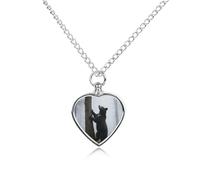 maccbn Night Trees - Collana con urna per ceneri a forma di cuore, impermeabile, con kit di riempimento, catena regolabile da 70,1 cm, gioiello per cane e gatto, regalo di simpatia per gli amanti