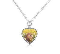 maccbn Simpatica collana con urna a forma di Capybara per ceneri, impermeabile, a forma di cuore, con kit di riempimento, catena regolabile da 70,1 cm, gioiello per la cremazione, regalo per cani e