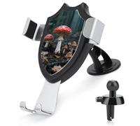 maccbn Supporto universale per telefono 3 in 1 per auto, con ventosa regolabile, funghi, con gancio in metallo per bocchetta di ventilazione, parabrezza, cruscotto, accessori per auto, decorazione