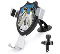 maccbn Supporto universale per telefono 3 in 1 per auto, con ventosa regolabile, pinguini con neve, supporto per telefono cellulare con clip in metallo per bocchetta di ventilazione, parabrezza