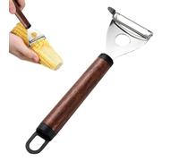Macchetta manuale per uova, scrambler, manico manuale in legno mais spogliarellista whisky, pelapatate o battiscopa, utensile da cucina domestica, acciaio inox per la preparazione di insalate e