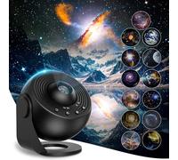 Macchiatto Proiettore cielo stellato, Planetarium Projector Lamp with 13 Planet Discs, LED cielo stellato con timer, Galaxy Projector for Room Decor, Proiettore stellato per bambini adulti nero