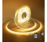 Macchiatto Striscia LED COB da 5 m, autoadesiva, con telecomando, temperatura di colore regolabile, striscia LED COB LED, applicazione flessibile in retroilluminazione TV, camera da letto, cucina