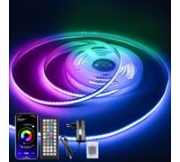 Macchiatto Striscia LED COB da 5 m, striscia LED RGB Bluetooth con telecomando, sincronizzazione musicale, timer, dimmerabile, striscia LED COB LED adatta per retroilluminazione TV, stanza e feste