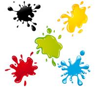 Macchie colorate adesivi murali casa design Stains wal sticker print pvc 5 PZ.