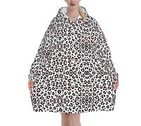 Macchie di leopardo rosa alla moda,Felpa con cappuccio oversize da donna, felpa con cappuccio, coperta in flanella