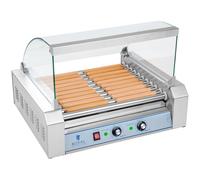 Royal Catering - RCHG-11E - Griglia elettrica per salsicce - 11 rulli di cottura - 1850 W - 220 V - 2 settori di cottura - spedizione gratuita