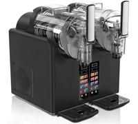 Macchina a Doppia Vasca per Granita e Gelato Soft - 2x2L, Comandi Touch, 7 Modalità Preselezionate, Lavaggio con un Tasto, Refrigerazione Rapida, Serbatoio in PC, Miscelazione Potente 360°