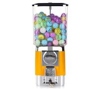 Macchina a gettoni per gomma da masticare, 200 palline vuote, 100 gettoni in acciaio inox, distributori automatici di caramelle, banca di gomma a gettoni (nero)