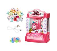 Macchina a Pinza Mini Distributore di Giocattoli Elettronici Arcade con Funzione Musicale per Bambini E Adulti Adatto per, Rosa 20 Bambole
