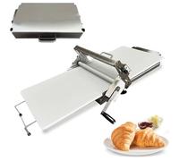 Macchina a rullo manuale per impasto, in acciaio inossidabile di grado commerciale, design pieghevole per una facile conservazione, perfetta per pizza e crostate, uso sul piano di lavoro