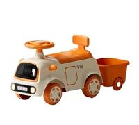 Macchina a spinta con rimorchio, giocattolo da interno ed esterno for bambini, con vano portaoggetti sotto il sedile, musica leggera(Oranje,With Trailer)