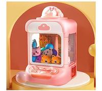 Macchina Acchiappa Peluche , Con 20 Mini Peluche E 10 Gashapon Mini Arcade Machine Juegos De NiñAs Macchinetta Delle Sorprese , Giochi Al Coperto Per Bambini 6-12 ,Pink