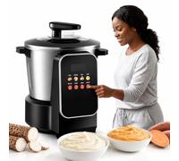 Macchina automatica for ingoiare, miscelatore for ingoiare | Fufu Maker Yam Pounder da 6 litri, display LED ad alta definizione, for Banku, Amala, semolino, purè di patate