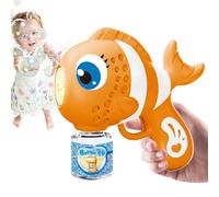 Macchina automatica per bolle - Generatore automatico di bolle con design divertente di pesce | Dispenser di sapone portatile con 16 fori - Giocattolo per compleanno, Natale, Pasqua, giardino, ragazze