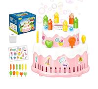 Macchina automatica per bolle - Giocattolo estivo a forma di torta con luce e musica | Macchina per bolle per festa di compleanno, matrimonio all'aperto, spiaggia, giardino, estate