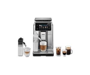 Macchina Automatica per Caffè DE'LONGHI PrimaDonna Aromatic ECAM630.75.TSM, Doppia caraffa montalatte automatica inclusa, Cold Brew, 35 bevande dirette, Display Touch, 19 bar, 1450 W, Metal