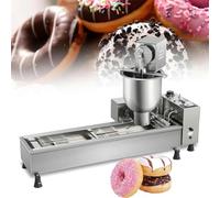 Macchina automatica per ciambelle, 3000 W commerciale singola fila con stampi di 3 dimensioni, temperatura regolabile, acciaio inossidabile 304 per una produzione efficiente di panetteria