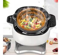 Macchina automatica per friggere, apparecchio da cucina da 2000 W con pannello touch intelligente e pentola interna rotante a 360°, livelli di potenza regolabili per uso domestico e commerciale