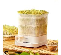 Macchina automatica per germogli di fagioli, 3 strati con serbatoio d'acqua da 1,5 l, display a LED, spray automatico a 360° per erba di grano, ravanello, facile coltivazione domestica