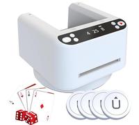 Macchina automatica per il commerciante di carte, rotazione a 360° con 4 pulsanti senza fili, ricaricabile per UNO, Blackjack, Texas Hold'em, fino a 8 giocatori, include 2 mazzi