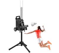Macchina automatica per l'allenamento di badminton con 52 palline, controllo tramite app intelligente, altezza regolabile (18-125 cm), design portatile per allenamento indoor/outdoor.