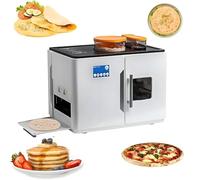 Macchina Automatica per Pancake Commerciale,Macchina Elettrica per Chapati Tortilla Pita,Spessore Regolabile,Funzionamento Con Un Solo Tasto per 20 Pezzi,Spessore 1,0 Mm - 1,5 Mm