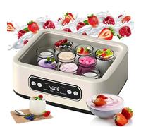 Macchina automatica per yogurt probiotico con timer 36h e controllo della temperatura - Pentola interna in acciaio inossidabile e barattoli di vetro - Yogurt biologico fatto in casa, yogurt greco e