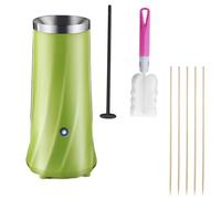 Macchina automatica verticale per omelette, 9,5 x 9,5 x 21 cm, antiaderente per uova e salsicce, con spazzola per la pulizia, spazzola per olio, 5-10 bastoncini di legno, verde