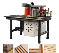 Macchina bordatrice compatta per falegnameria, sis-tema incollaggio uniforme senza perdite, grande serbatoio colla, ideale per pannelli curvi, mobili, decorazioni interne(Black)