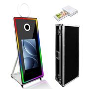 Macchina Cabina Foto con Touch Screen LCD da 32 Pollici e Macchina Cabina Foto Specchio Magico da 65 Pollici e Selfie Luce Anello Macchina con Caso di Volo per il Partito