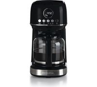 Ariete 1396 Macchina da caffè con filtro Moderna, Caffè americano, Capacità fino a 15 tazze, Base riscaldante, Display LCD, Filtri estraibili e lavabili, Nero