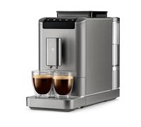 Tchibo Macchina da Caffè Esperto2 Con Funzione 2 Tazze per Crema e Espresso, Titanium Silver - Incluso Set di Degustazioni