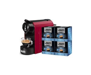 MACCHINA CAFFÈ CAPSULE BIALETTI 098150540/NP, Compatibile con Capsule Bialetti, Pressione pompa 20 bar, Potenza 1200 W, Serbatoio acqua 0,5 l, Disattivazione automatica, Nero, Rosso